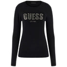 Guess pullover nero logo strass REYNA W5BR40Z2NQ2G1K8 Maglieria Guess