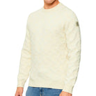 Guess pullover sabbia logo jacquard a sbalzo JOHN M5BR19 Z0470 G1CV Maglieria Guess