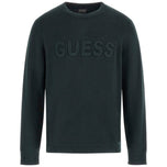 Maglione pullover verde scuro con logo Guess 3D in rilievo