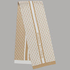 Sciarpa donna beige con motivo 4G e fascia verticale con scritta scura