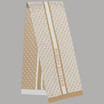 Sciarpa donna beige con motivo 4G e fascia verticale con scritta scura