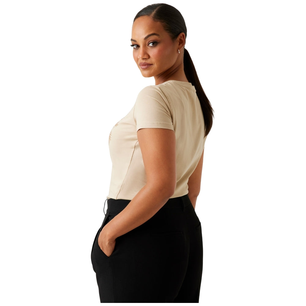 Guess t-shirt beige logo triangolo W5YI13J1314G1L7 T-shirt Guess