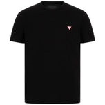 T-shirt nera con logo triangolare piccolo sul petto