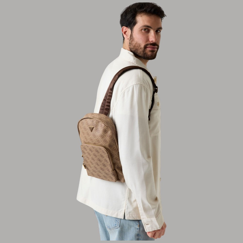 Guess zaino Milano monospalla con logo dorato e zip - Prodotti di Classe