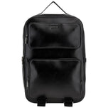 Zaino nero uomo con due tasche frontali con zip e manici superiori