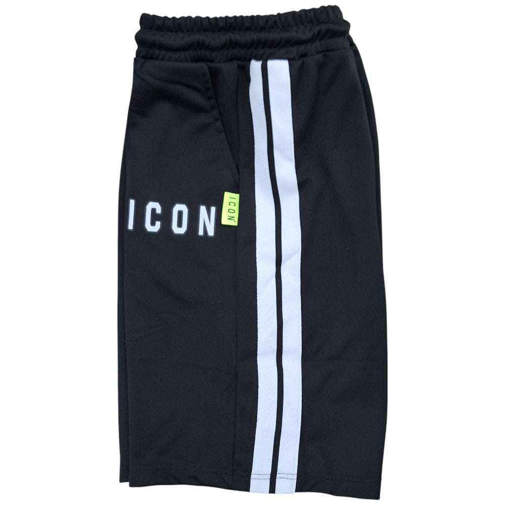 ICON bermuda tuta nero con bande ICUS2S5B019 Bermuda ICON