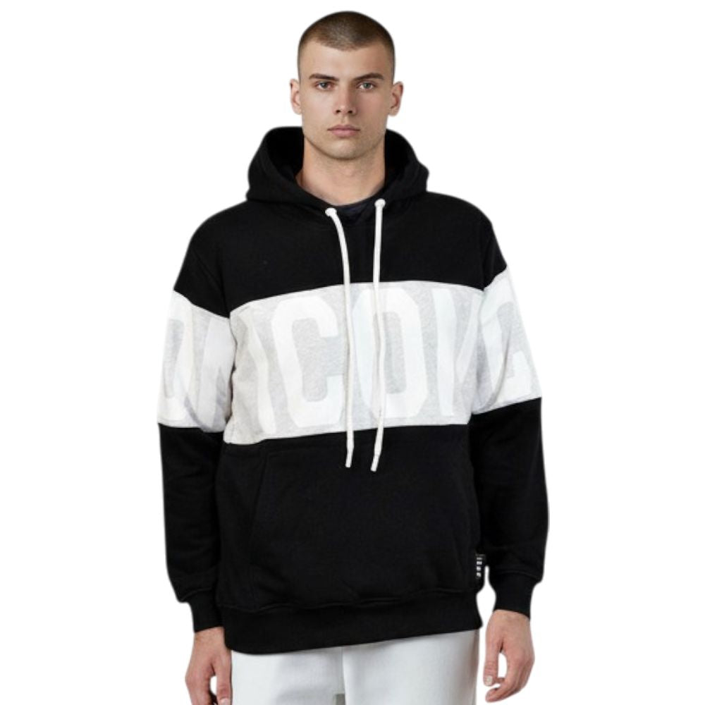 ICON felpa nera cappuccio logo stripe ICUF2W6F010 ICON