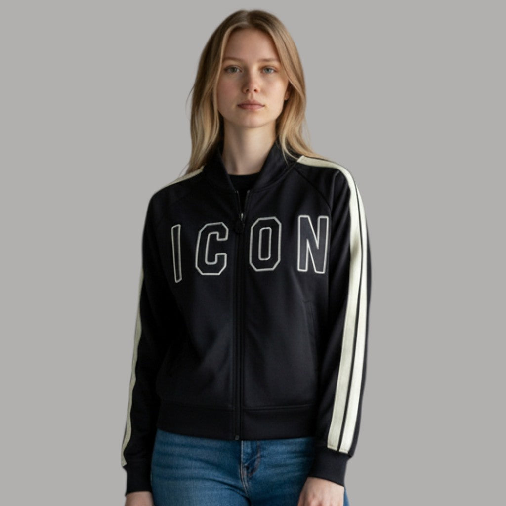 ICON felpa nera con zip con bandina ICDF2W6F016 - Prodotti di Classe