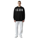 ICON felpa nera logo grande ICUF2W6F001 ICON