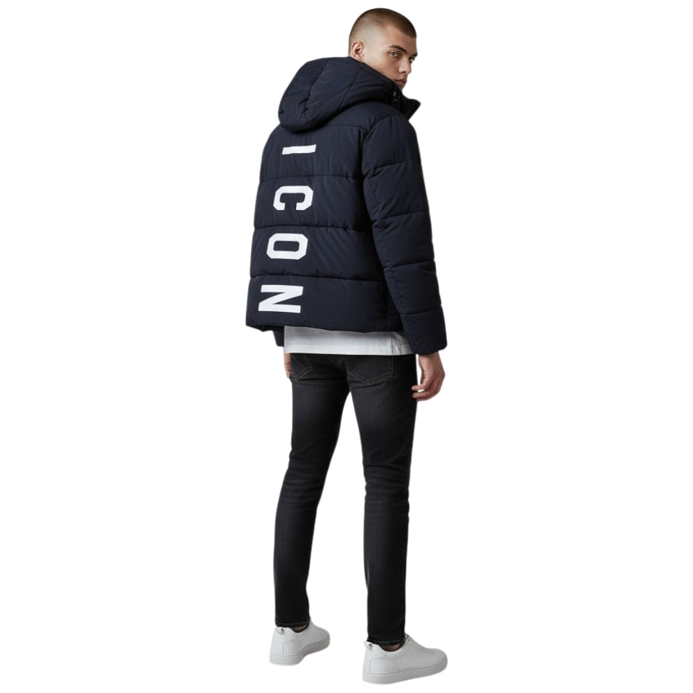 ICON giubbotto nero logo bianco ICUF2W6J008 ICON