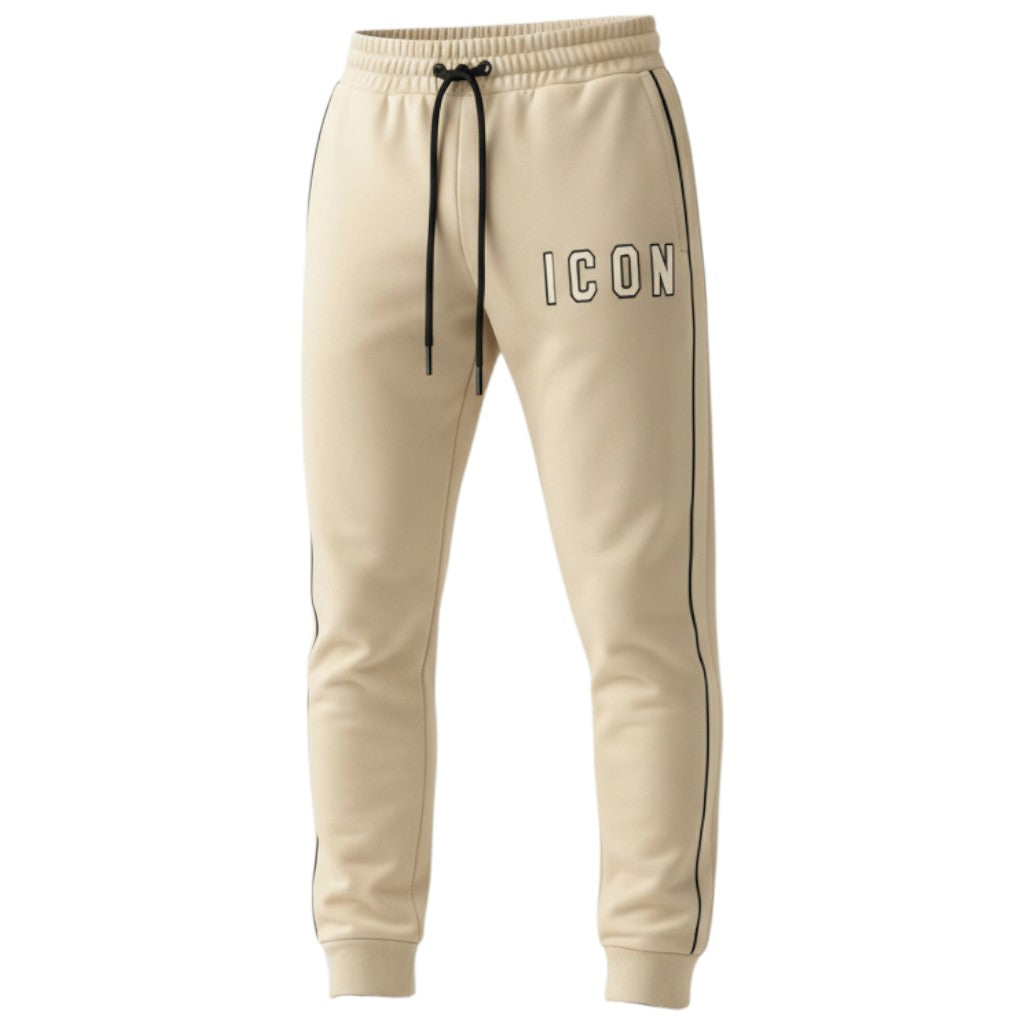 ICON pantalone jogger avorio con bande ICUF2W6P013 ICON