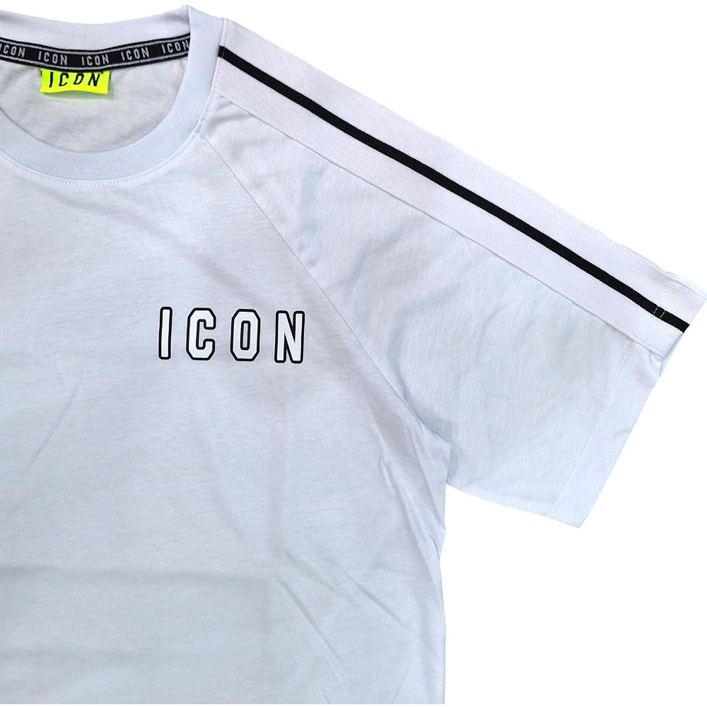 ICON t-shirt bianca con bandine ICUS2S5T055 T-shirt ICON