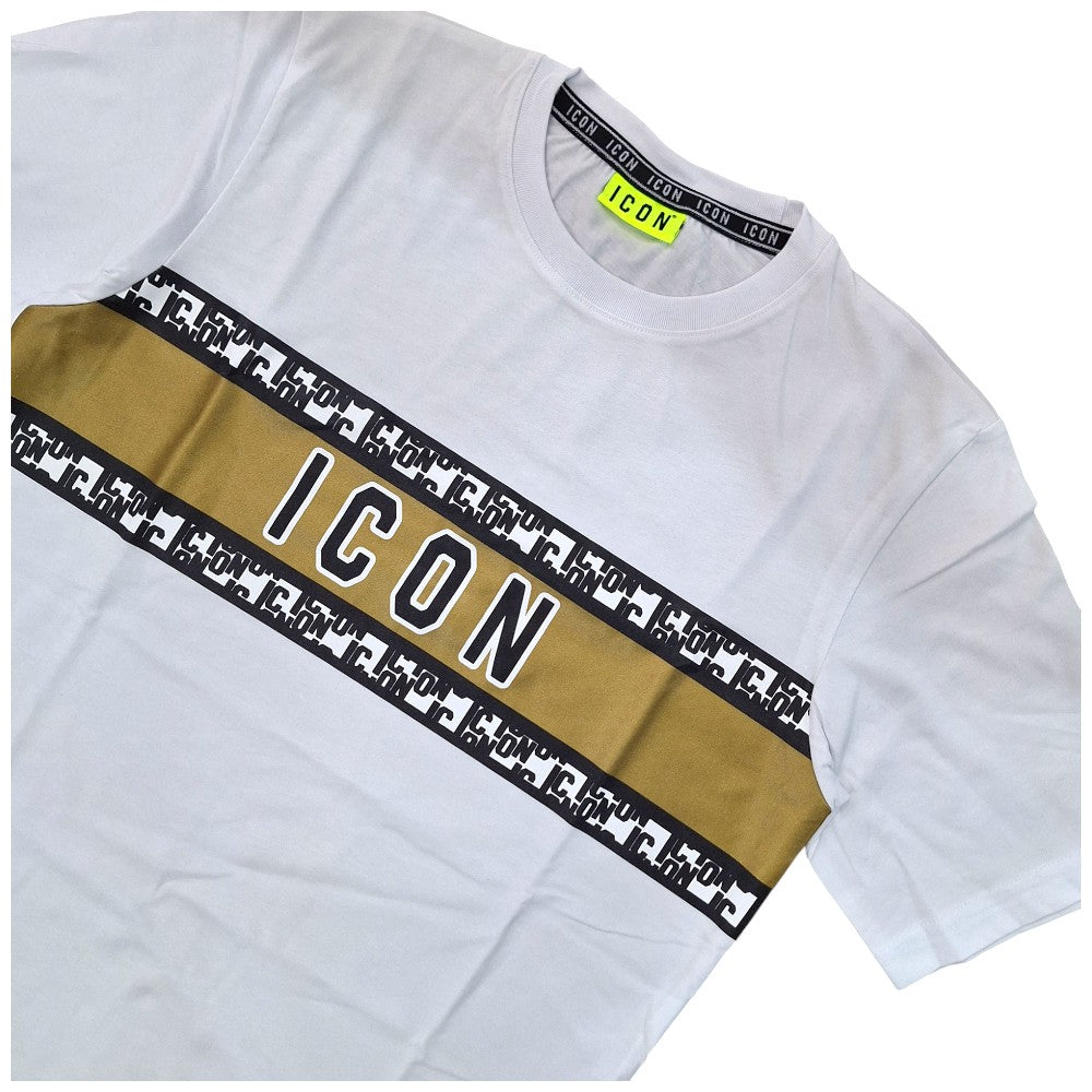 ICON t-shirt bianca fascia stampata ICUS2S5T051 T-shirt ICON