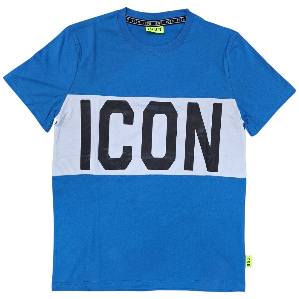 ICON t-shirt blu oceano stipe logo grande ICUS2S5T037 T-shirt ICON