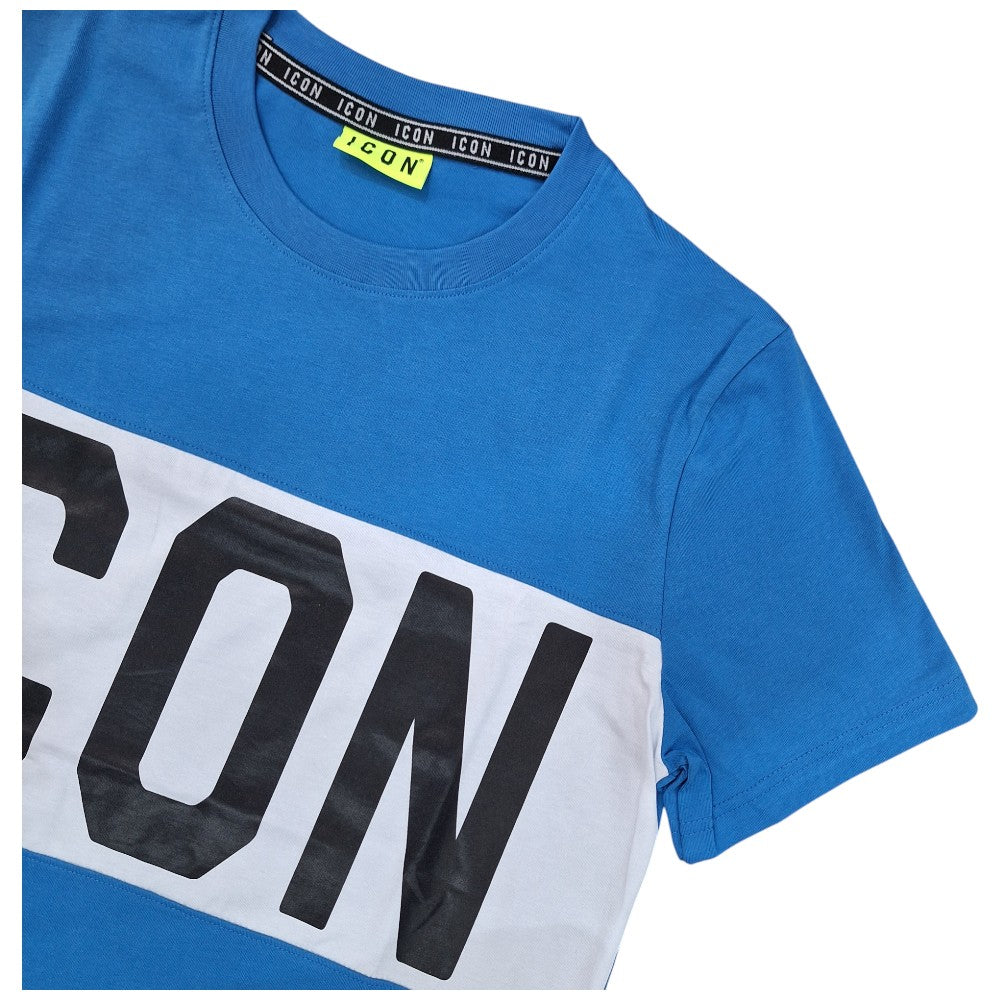 ICON t-shirt blu oceano stipe logo grande ICUS2S5T037 T-shirt ICON