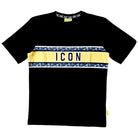 ICON t-shirt nera fascia stampata ICUS2S5T051 T-shirt ICON