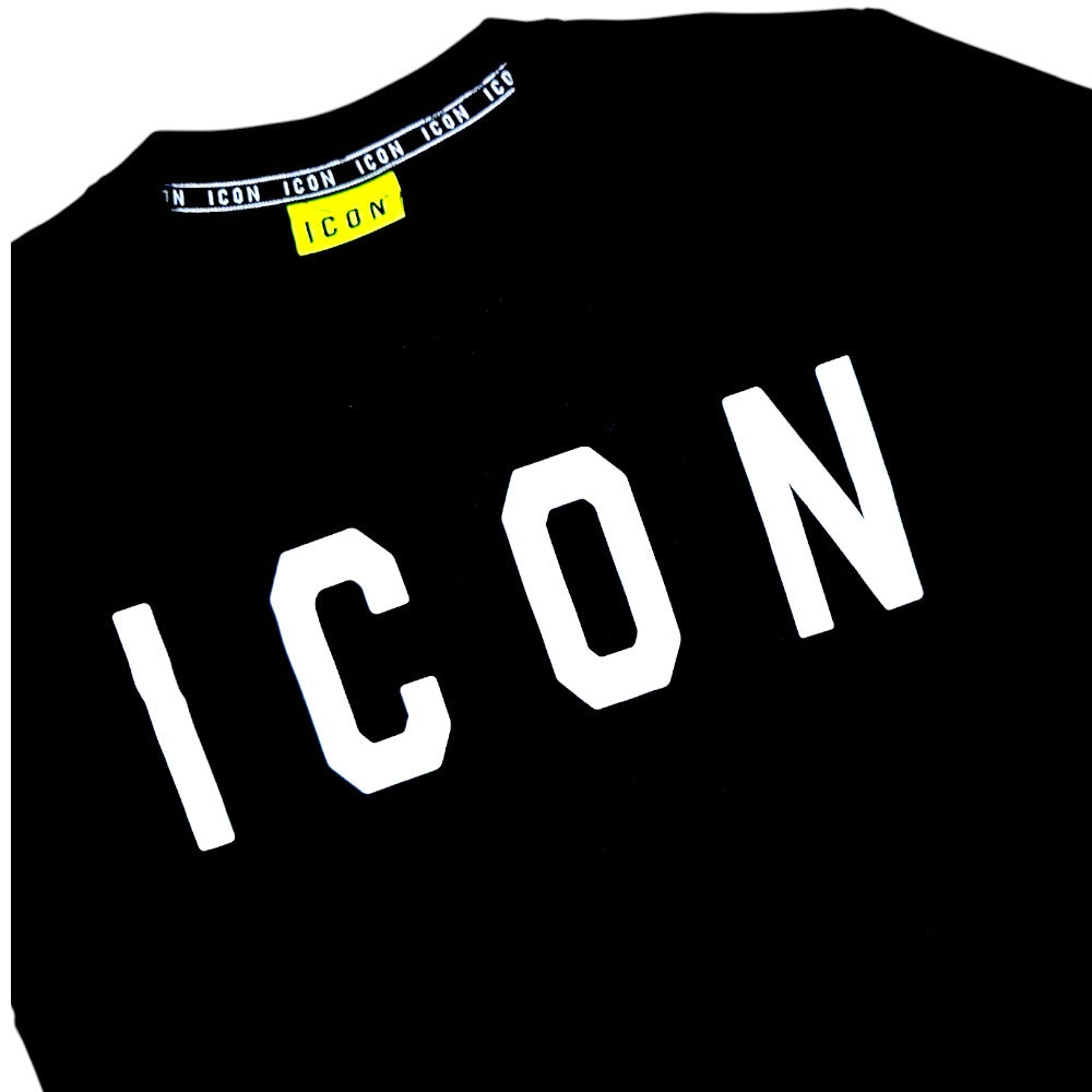 ICON t-shirt nera logo grande ICUS2S5T021 T-shirt ICON