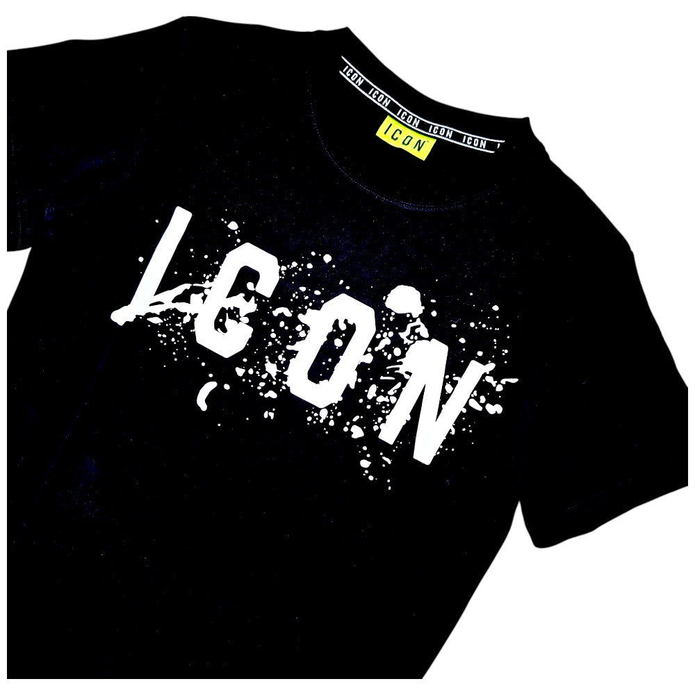 ICON t-shirt nera logo schizzato ICUS2S5T017 T-shirt ICON
