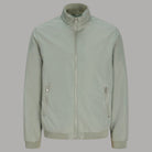 Giacca bomber mezza stagione con cappuccio, zip frontale e tasche con zip, verde chiaro