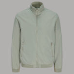 Giacca bomber mezza stagione con cappuccio, zip frontale e tasche con zip, verde chiaro