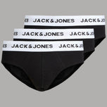 Set di 3 slip neri da uomo con fascia bianca "JACK & JONES"