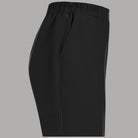 Pantaloni da donna neri con elastico in vita e cucitura frontale