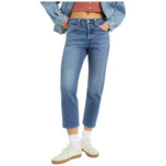 Jeans Levi's cropped blu con vita alta e tasche frontali