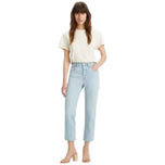 Jeans cropped Levi's da donna azzurri, vita alta, gamba dritta e 5 tasche.