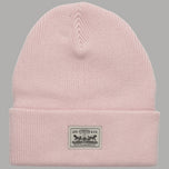Berretto rosa in maglia a coste con patch Levi Strauss & Co. sulla cuffia