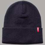 Berretto di lana Levi's blu scuro con logo rosso sul risvolto