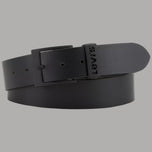 Cintura in pelle nera Levi's con fibbia rettangolare e passante scorrevole