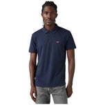Maglietta polo Levi's blu con colletto e bottoni, maniche corte e logo sul petto