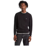 Maglioncino girocollo nero Levi's con logo piccolo sul petto, bordi a costine