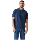 Maglia polo Levi's blu con bottoni e logo piccolo sul petto