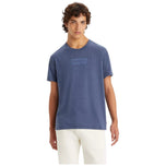 T-shirt Levi's blu con stampa logo sul petto, girocollo a maniche corte