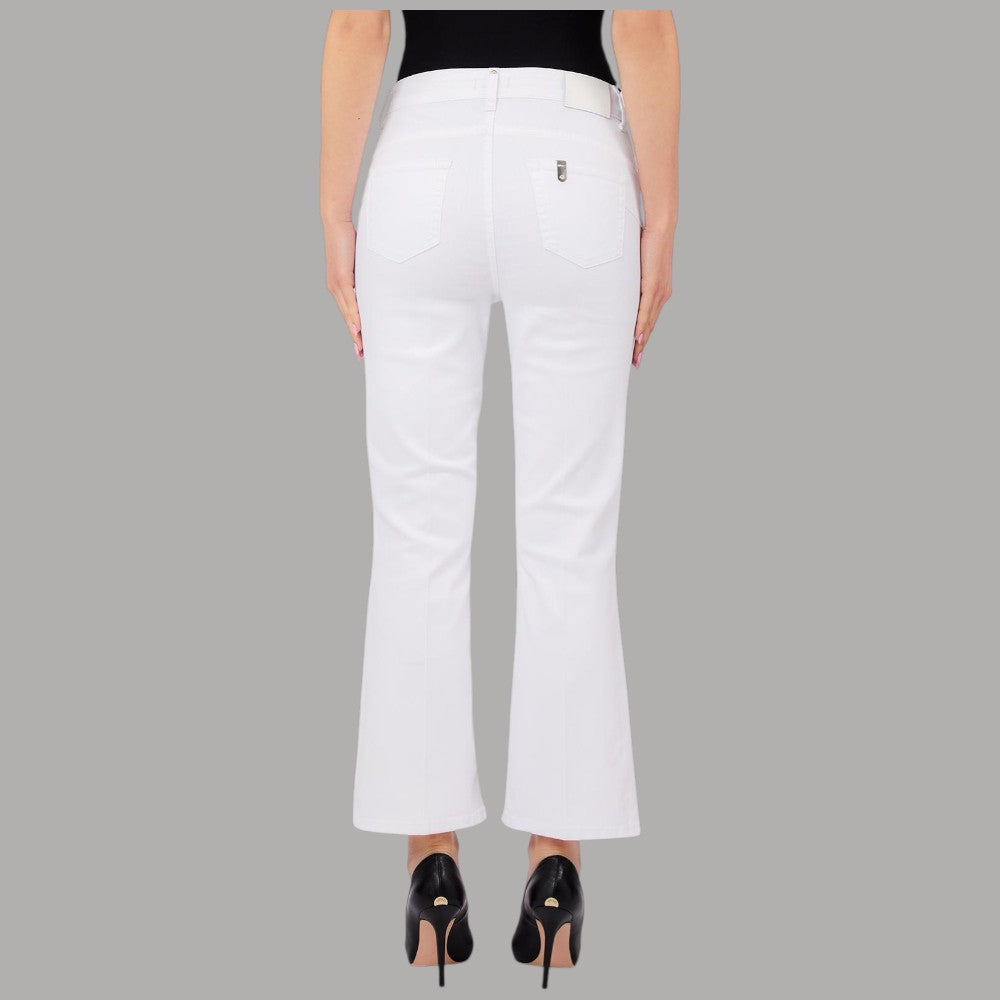 Liu Jo Jeans Cropped Flare, Vita Alta, bottone Gioiello - Prodotti di Classe