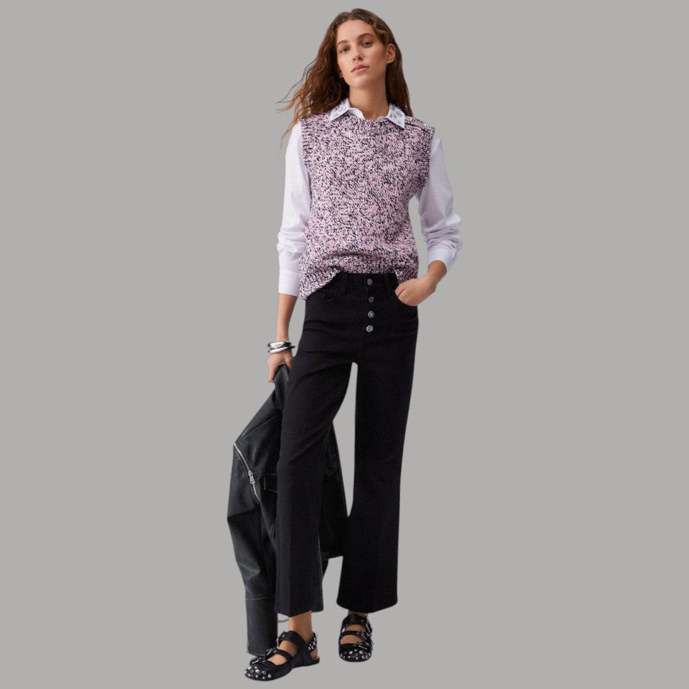 Liu Jo Jeans Cropped Flare, Vita Alta, bottone Gioiello - Prodotti di Classe