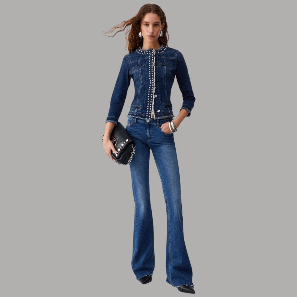 Liu Jo Jeans Flare Stonewash con Inserto Elastico e Comfort - Prodotti di Classe