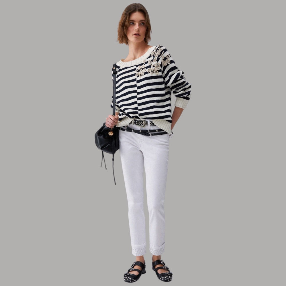 Liu Jo Jeans Skinny Bianchi con Strass e Risvolto Elegante - Prodotti di Classe