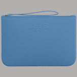 Pochette media Liu Jo in saffiano azzurro con logo e tracolla sottile