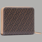 Portafoglio piccolo con zip Liu Jo, monogram testa moro scuro fronte