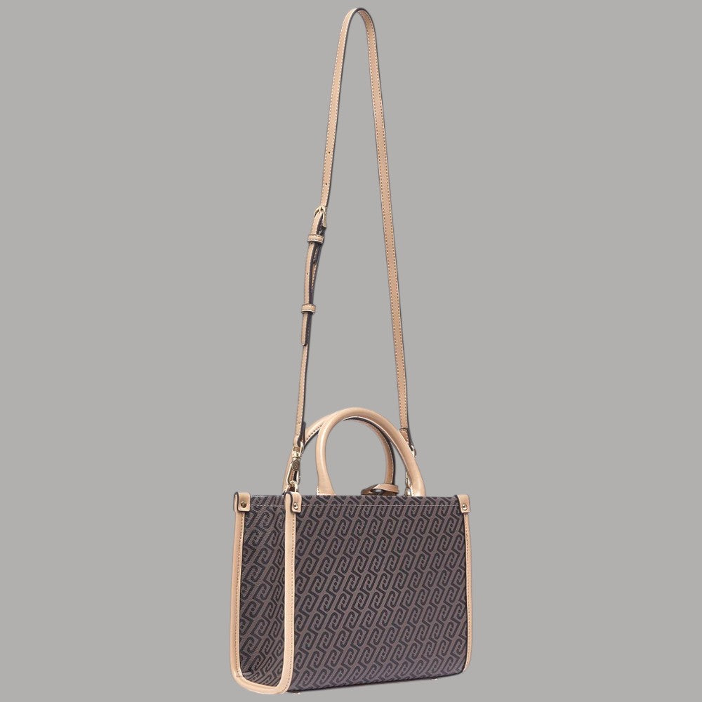 Mini borsa monogram testa di moro con tracolla lunga rimovibile e manici superiori