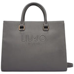 Borsa tote antracite Liu Jo con manici e logo frontale