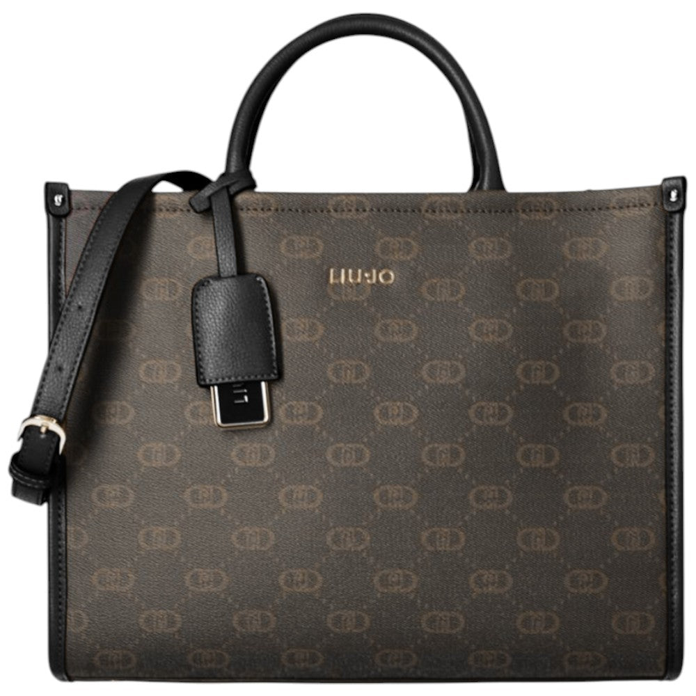 Liu Jo borsa tote nera con logo AF5206E0668-22222 Borse Liu Jo