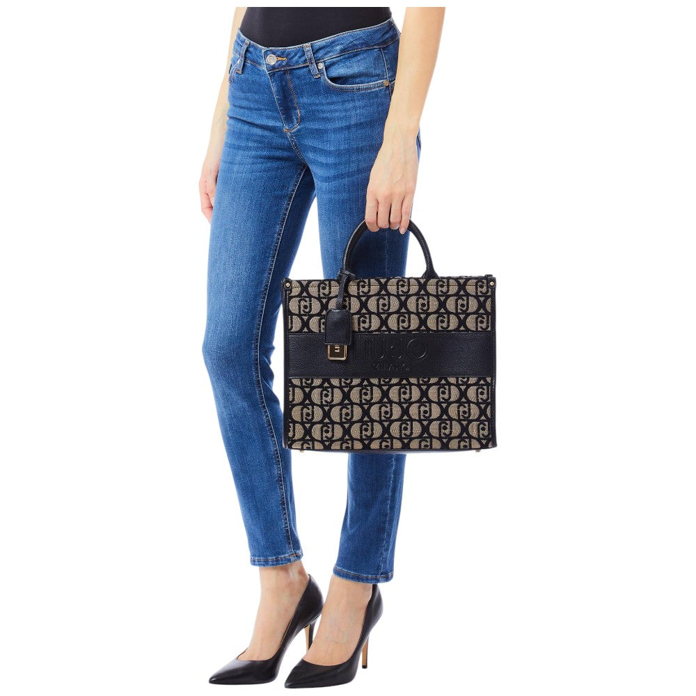 Liu Jo borsa tote nera in tessuto AF5206T3152-22222 Borse Liu Jo