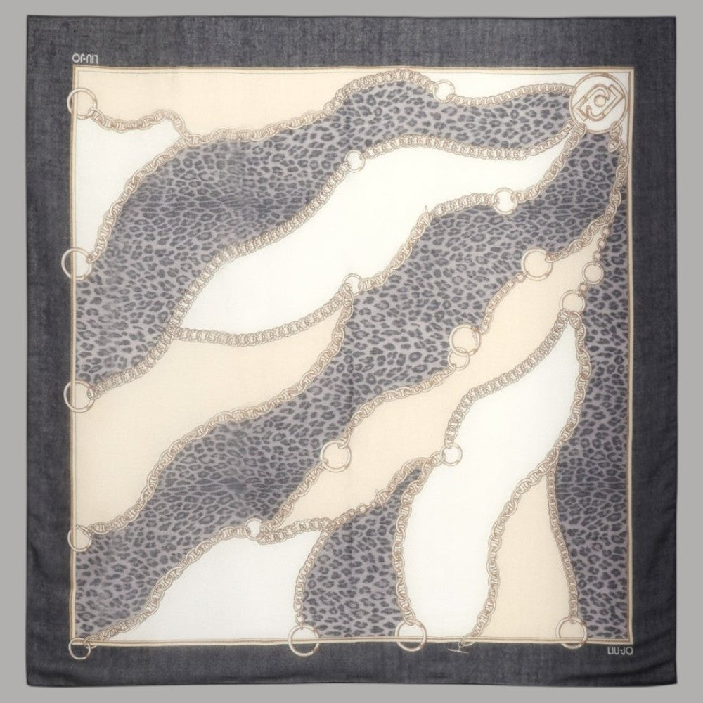 Liu Jo foulard animalier nero 120X12 2F5074T0300-22222 - Prodotti di Classe