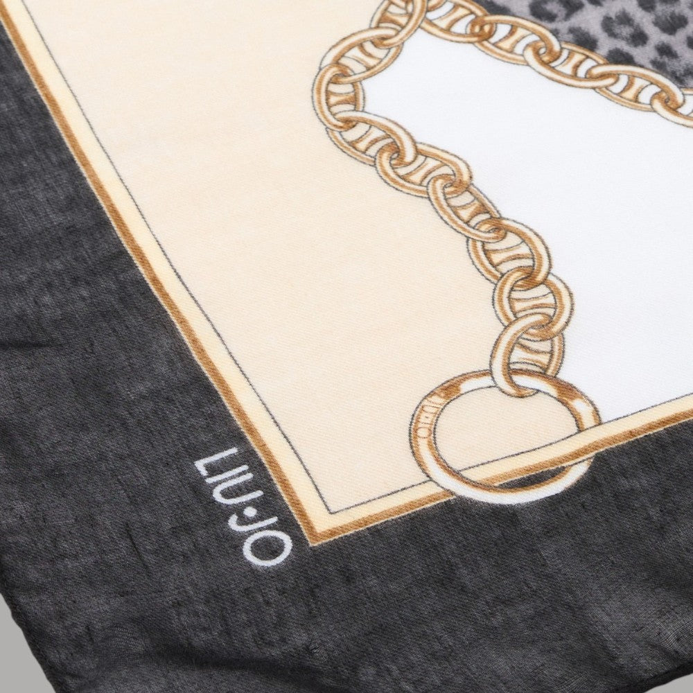 Liu Jo foulard animalier nero 120X12 2F5074T0300-22222 - Prodotti di Classe