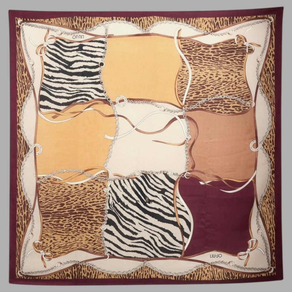 Liu Jo foulard animalier rosso 120X120 2F5074T0300-91718 - Prodotti di Classe