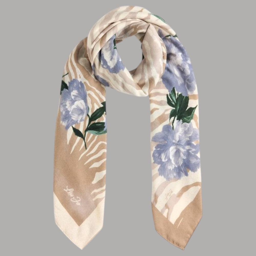 Liu Jo foulard beige floro zebrato 120X120 2F5075T0300 - Prodotti di Classe