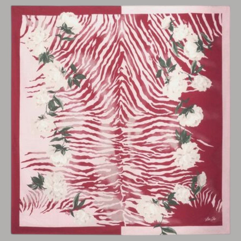 Liu Jo foulard lampone floro zebrato 120X120 2F5075T0300 - Prodotti di Classe